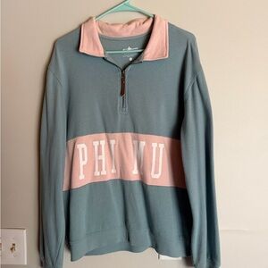 Charles River Apparel Women's Quarter-Zip Pullover - Dusty Blue & Blush Pink